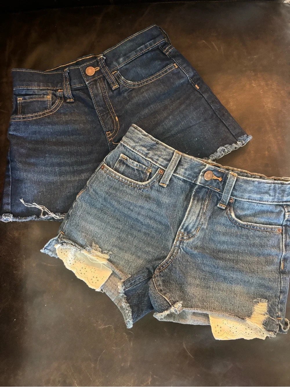 Old Navy High-Rise Adjustable Waist shorts - Dark & Light Wash